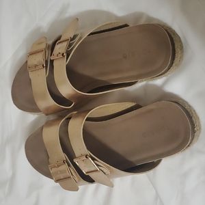 Torrid gold platform sandals 9WW
